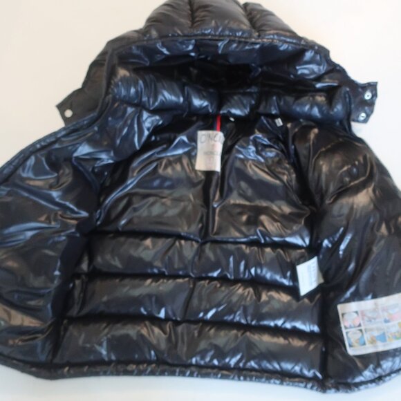 Authentic Boys Moncler 'New_Maya_Giubboto' Black Hooded Down Puffer Coat 8 Anni - Picture 8 of 14